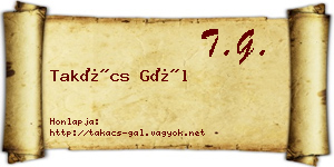 Takács Gál névjegykártya